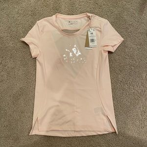 NWT adidas shirt !! light pink and fits like a lululemon swiftly tech shirt !!